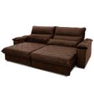 Sofá Retrátil/Reclinável Grécia 2,30m Suede Velut Marrom c/ Molas no Assento - King House