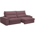 Sofá Retrátil Reclinável Living 280cm Nápoles F04 Veludo Lilás