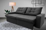 Sofá Retrátil/Reclinável Malta 2,00m Suede Velut Cinza c/ Molas no Assento - King House