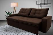 Sofá Retrátil/Reclinável Malta 2,00m Suede Velut Marrom c/ Molas no Assento - King House