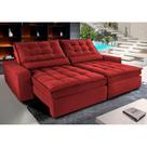 Sofá Retrátil, Reclinável, Molas Ensacadas Cama inBox Gold 2,12m Tecido Suede Velusoft Vermelho