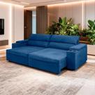 Sofá Retrátil Reclinável Molas Ensacadas Havana 250 Veludo