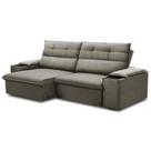 Sofá Retrátil Reclinável Para Sala 3 Lugares 205cm Gordon F04 Veludo Marrom Claro - Lyam Decor