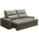 Sofá Retrátil Reclinável Para Sala 3 Lugares 210cm Aires F04 Veludo Marrom Claro - Lyam Decor