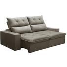 Sofá Retrátil Reclinável Para Sala 3 Lugares 210cm Aires F04 Veludo Marrom Claro - Lyam Decor
