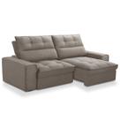 Sofá Retrátil Reclinável Para Sala 3 Lugares 210cm Albane F04 Veludo Marrom Claro - Lyam Decor Sofá Retrátil Reclinável Para Sala 3 Lugares 210cm Albane F04 Veludo Marrom Claro - Lyam Decor