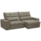 Sofá Retrátil Reclinável Para Sala 3 Lugares 210cm Asaph F04 Veludo Marrom Claro - Lyam Decor Sofá Retrátil Reclinável Para Sala 3 Lugares 210cm Asaph F04 Veludo Marrom Claro - Lyam Decor