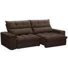 Sofá Retrátil Reclinável Para Sala 3 Lugares 210cm Asaph F04 Veludo Marrom - Lyam Decor