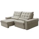 Sofá Retrátil Reclinável Para Sala 3 Lugares 210cm Nebrasca F04 Veludo Bege - Lyam Decor