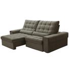 Sofá Retrátil Reclinável Para Sala 3 Lugares 210cm Nebrasca F04 Veludo Marrom - Lyam Decor