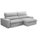 Sofá Retrátil Reclinável Para Sala 3 Lugares 210cm Senzi F04 Linho Cinza - Lyam Decor