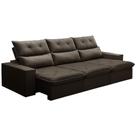 Sofá Retrátil Reclinável Para Sala 3 Lugares 230cm Aires F04 Veludo Marrom Escuro - Lyam Decor