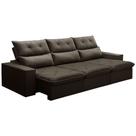 Sofá Retrátil Reclinável Para Sala 3 Lugares 230cm Aires F04 Veludo Marrom Escuro - Lyam Decor