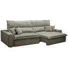 Sofá Retrátil Reclinável Para Sala 3 Lugares 230cm Aisha F04 Veludo Marrom Claro - Lyam Decor