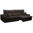 Sofá Retrátil Reclinável Para Sala 3 Lugares 230cm Aisha F04 Veludo Marrom Escuro - Lyam Decor