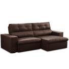 Sofá Retrátil Reclinável Para Sala 3 Lugares 230cm Bryant L06 Couro Marrom - Lyam Decor Sofá Retrátil Reclinável Para Sala 3 Lugares 230cm Bryant L06 Couro Marrom - Lyam Decor