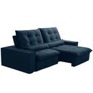 Sofá Retrátil Reclinável Para Sala 3 Lugares 230cm Curie F04 Veludo Azul - Lyam Decor