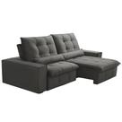 Sofá Retrátil Reclinável Para Sala 3 Lugares 230cm Curie F04 Veludo Cinza Escuro - Lyam Decor