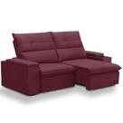 Sofá Retrátil Reclinável Para Sala 3 Lugares 230cm Niels F04 Veludo Vermelho - Lyam Decor