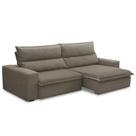 Sofá Retrátil Reclinável Para Sala 3 Lugares 230cm Senzi F04 Veludo Marrom Claro - Lyam Decor