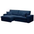 Sofá Retrátil Reclinável Para Sala 3 Lugares 230cm Varsov F04 Veludo Azul - Lyam Decor