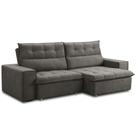 Sofá Retrátil Reclinável Para Sala 3 Lugares 240cm Neruda F04 Veludo Marrom Escuro - Lyam Decor