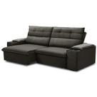 Sofá Retrátil Reclinável Para Sala 3 Lugares 245cm Gordon F04 Veludo Marrom Escuro - Lyam Decor