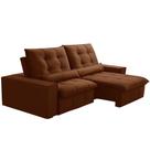 Sofá Retrátil Reclinável Para Sala 3 Lugares 250cm Curie F04 Veludo Terracota - Lyam Decor