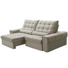 Sofá Retrátil Reclinável Para Sala 3 Lugares 250cm Nebrasca F04 Veludo Bege - Lyam Decor