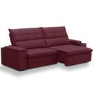 Sofá Retrátil Reclinável Para Sala 3 Lugares 250cm Niels F04 Veludo Vermelho - Lyam Decor Sofá Retrátil Reclinável Para Sala 3 Lugares 250cm Niels F04 Veludo Vermelho - Lyam Decor