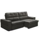 Sofá Retrátil Reclinável Para Sala 3 Lugares 250cm Samir F04 Veludo Marrom Escuro - Lyam Decor