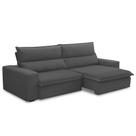 Sofá Retrátil Reclinável Para Sala 3 Lugares 250cm Senzi F04 Veludo Grafite - Lyam Decor