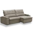 Sofá Retrátil Reclinável Para Sala 4 Lugares 270cm Niels F04 Veludo Amêndoa - Lyam Decor
