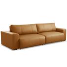 Sofá Retrátil Reclinável Para Sala 4 Lugares 290cm Angel L06 Couro Caramelo - Lyam Decor