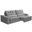 Sofá Retrátil Reclinável Para Sala 4 Lugares 290cm Maresi F04 Veludo Cinza Claro - Lyam Decor Sofá Retrátil Reclinável Para Sala 4 Lugares 290cm Maresi F04 Veludo Cinza Claro - Lyam Decor