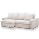 Sofá Retrátil Reclinável Para Sala de Estar Living 195cm Vêneto F04 Bouclê Cru - Lyam Decor