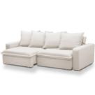 Sofá Retrátil Reclinável Para Sala de Estar Living 195cm Vêneto F04 Bouclê Off White - Lyam Decor