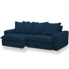 Sofá Retrátil Reclinável Para Sala de Estar Living 195cm Vêneto F04 Veludo Azul - Lyam Decor