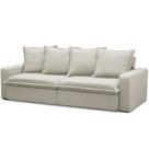 Sofá Retrátil Reclinável Para Sala de Estar Living 195cm Vêneto F04 Veludo Bege - Lyam Decor