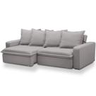 Sofá Retrátil Reclinável Para Sala de Estar Living 195cm Vêneto F04 Veludo Cinza - Lyam Decor