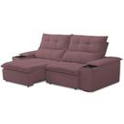 Sofá Retrátil Reclinável Para Sala De Estar Living 210cm ártico F04 Veludo Lilás - Lyam Decor Sofá Retrátil Reclinável Para Sala De Estar Living 210cm ártico F04 Veludo Lilás - Lyam Decor