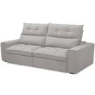 Sofá Retrátil Reclinável Para Sala de Estar Living 210cm Dimas F04 Veludo Cinza - Lyam Decor