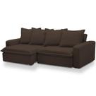 Sofá Retrátil Reclinável Para Sala de Estar Living 215cm Vêneto F04 Veludo Marrom - Lyam Decor