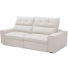 Sofá Retrátil Reclinável Para Sala de Estar Living 230cm Dimas F04 Bouclê Cru - Lyam Decor
