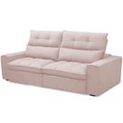 Sofá Retrátil Reclinável Para Sala de Estar Living 230cm Dimas F04 Veludo Rosê - Lyam Decor Sofá Retrátil Reclinável Para Sala de Estar Living 230cm Dimas F04 Veludo Rosê - Lyam Decor