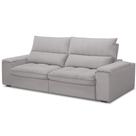 Sofá Retrátil Reclinável Para Sala de Estar Living 230cm Nápoles F04 Veludo Cinza - Lyam Decor