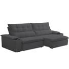 Sofá Retrátil Reclinável Para Sala De Estar Living 250cm ártico F04 Bouclê Grafite - Lyam Decor