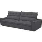 Sofá Retrátil Reclinável Para Sala De Estar Living 250cm Dimas F04 Bouclê Grafite