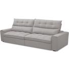 Sofá Retrátil Reclinável Para Sala De Estar Living 250cm Dimas F04 Veludo Cinza