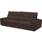 Sofá Retrátil Reclinável Para Sala De Estar Living 250cm Dimas F04 Veludo Marrom